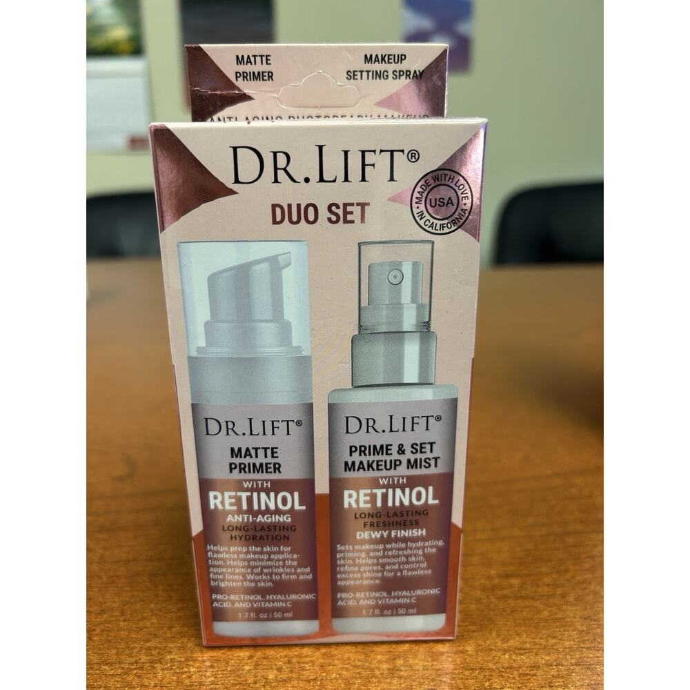 Dr.Lift Duo Primer Set w/RETINOL. Matte Primer/Prime & Set Makeup Mist